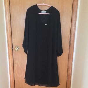 Elegant Black Dress with Button Detail